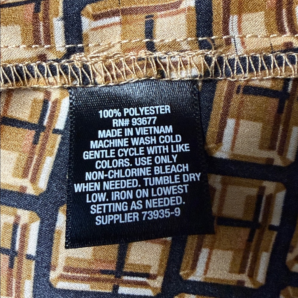 Worthington diamond geometric print bow tie mock neck balloon sleeve top NWT - Picture 11 of 11